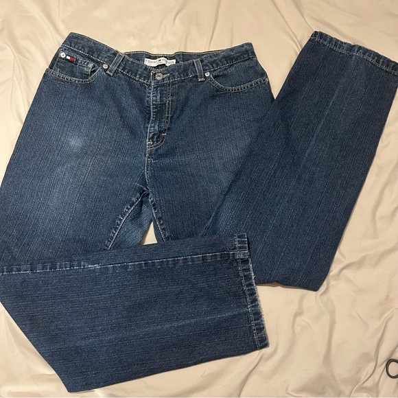 Tommy Hilfiger Y2K Straight Jeans Women’s 12 L/33 Dark Blue 100% Cotton - Picture 3 of 14